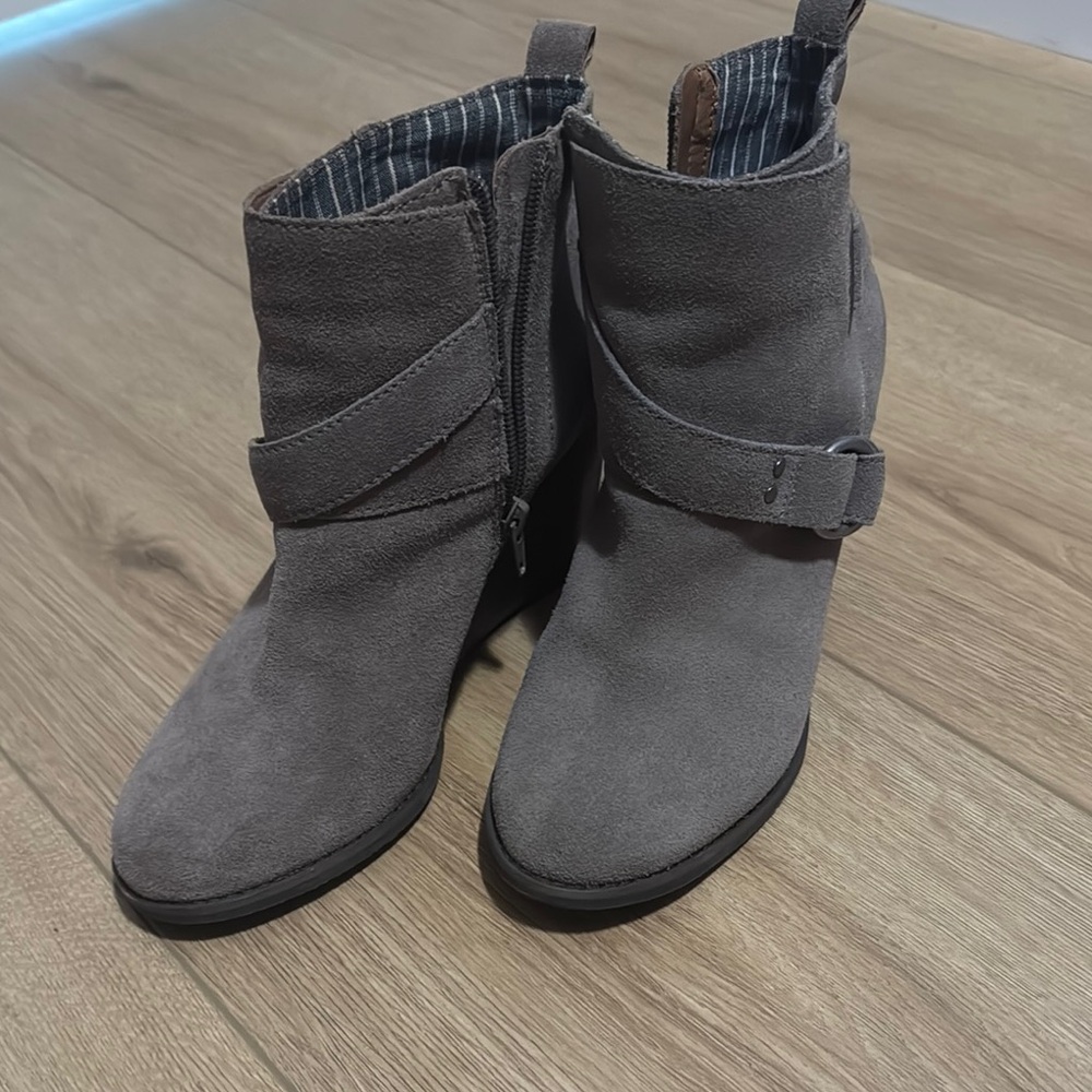 Gray Suede Ankle Boots